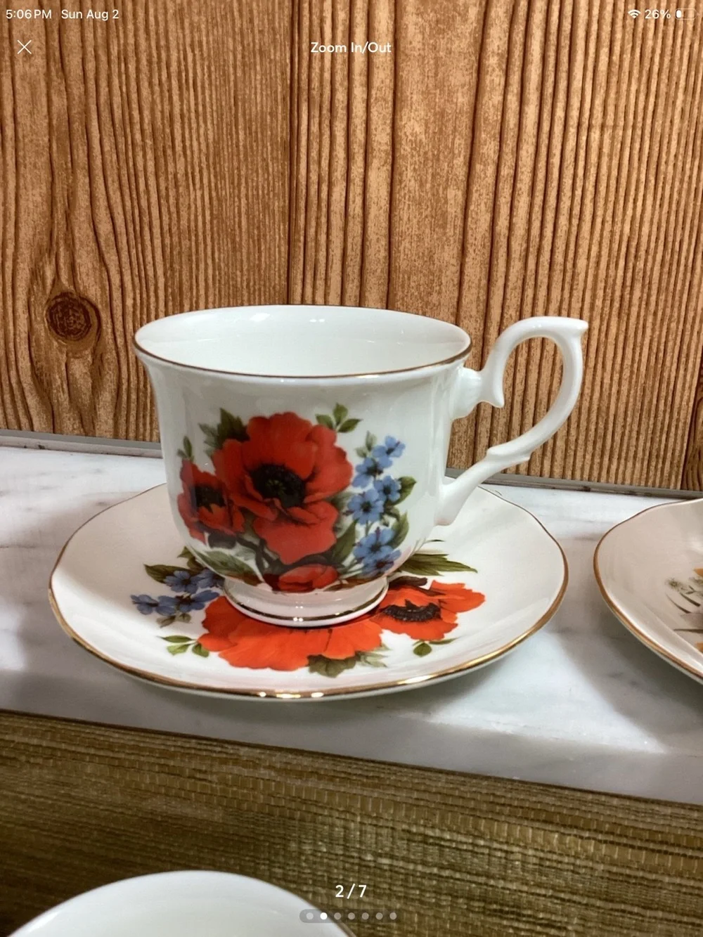 Royal Court Fine Bone China Floral Teacup and Saucer Set - Multicolor